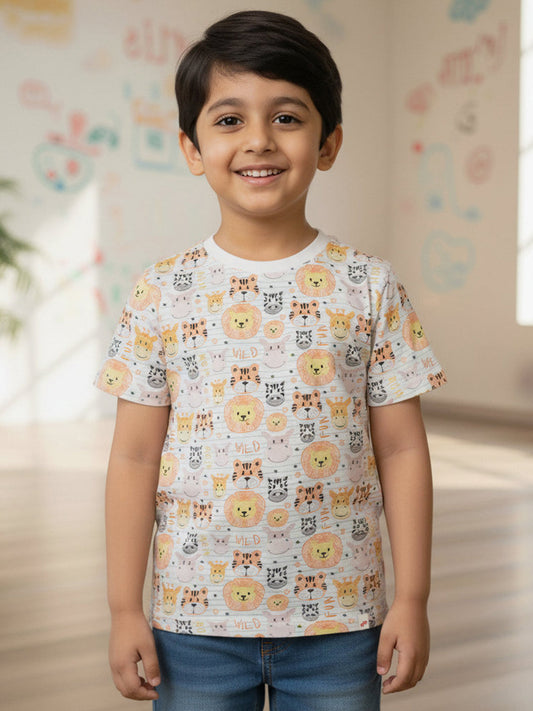 Happy Animals Pure Cotton Comfort T-shirt for Boys