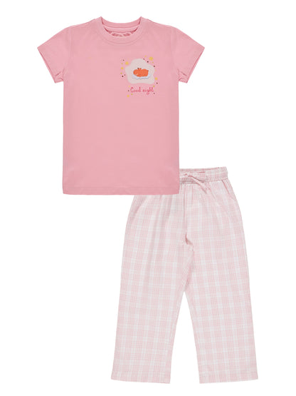 Slumber Party Nightsuit for Girls (Pink)