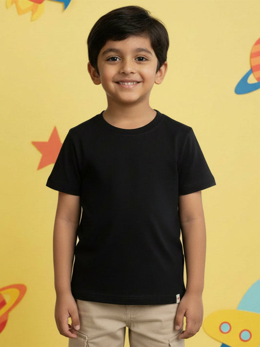 Everyday Basics: 100% Cotton T-shirt For Boys (Black)