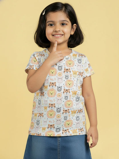 Happy Animals Pure Cotton Comfort T-shirt for Girls