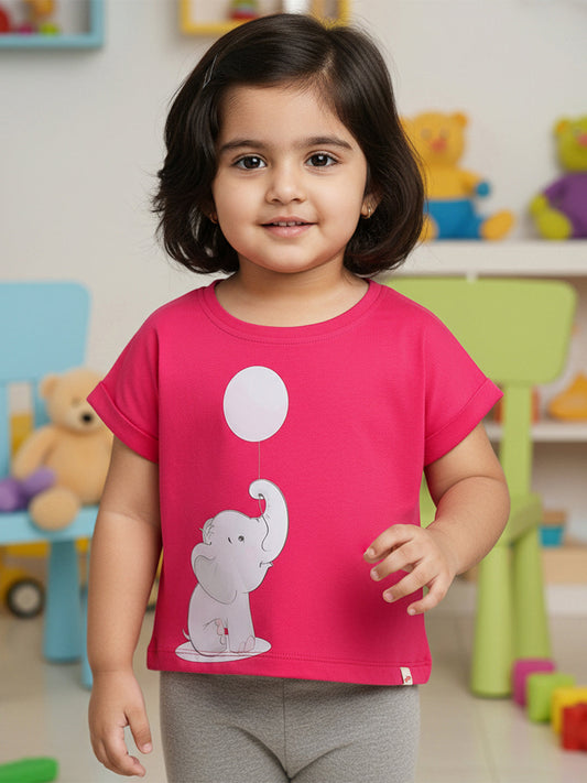 Easy Breezy Pure Cotton Comfort T-shirt in Fuchsia Pink