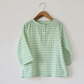 Sleepover party kids unisex kurta in sage green rhombus
