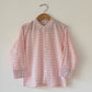 Barefoot boy shirt in blush pink rhombus