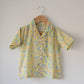 Boogie shirt in lemon yellow butterfly blockprint