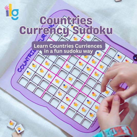 iLearnNGrow Countries Currency Sudoku Board Game – Educational Puzzle for Kids