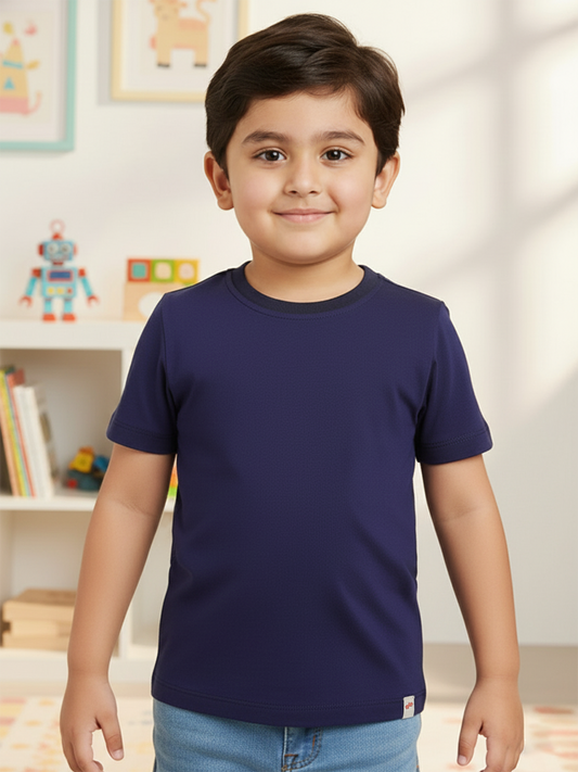 Everyday Basics: 100% Cotton T-shirt For Boys (Navy Blue)
