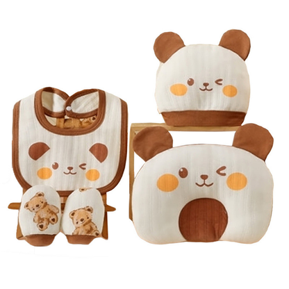 21 pcs Brown Cream Lovely Bear Newborn Baby Girl/ Boy Gift Box, all season wear Hamper, (0 - 12 months)