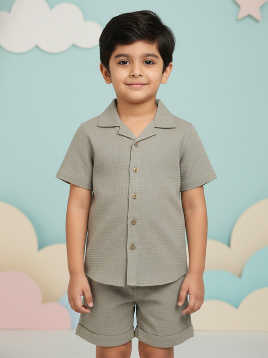 All Occasion Waffle Coord Set for Boys (Green)