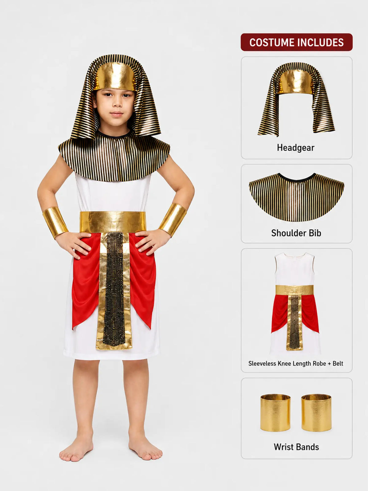 Red Egyptian Boy kids' Halloween costume