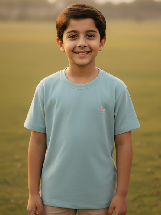 Light Blue Pure Cotton Comfort Oversized T-shirt for Boys