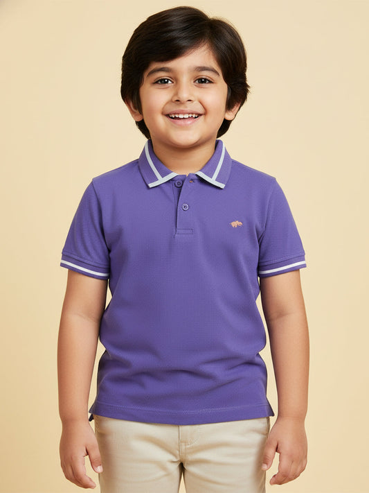 The Classic Little Polo for Boys in Purple