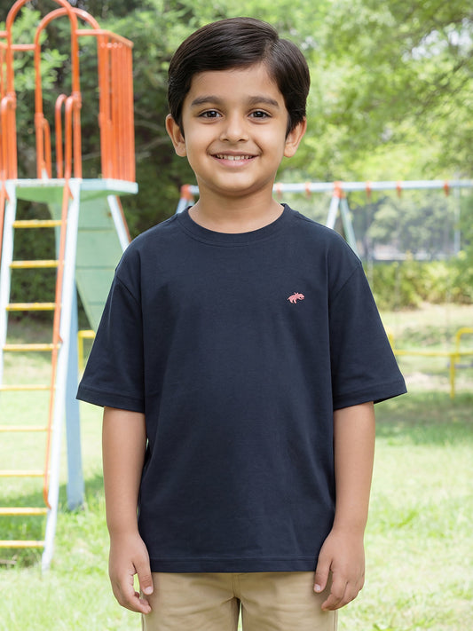 Navy Pure Cotton Comfort Oversized T-shirt for Boys
