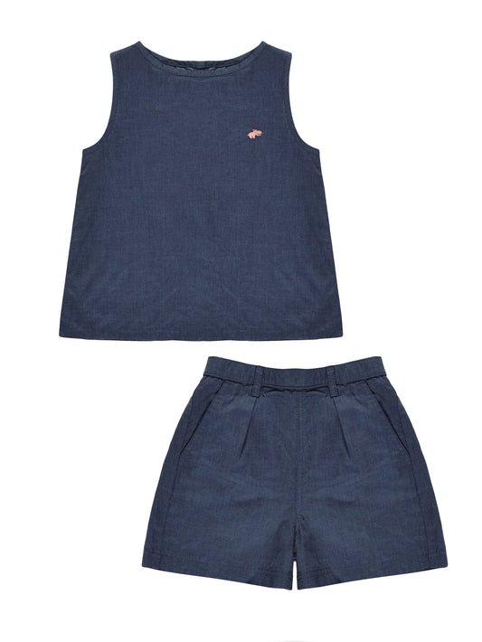 Just Like Denim Coord Set for Girls (Blue)