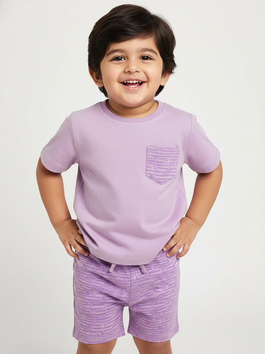 Animals in a Line Coord Set for Boys (Purple)