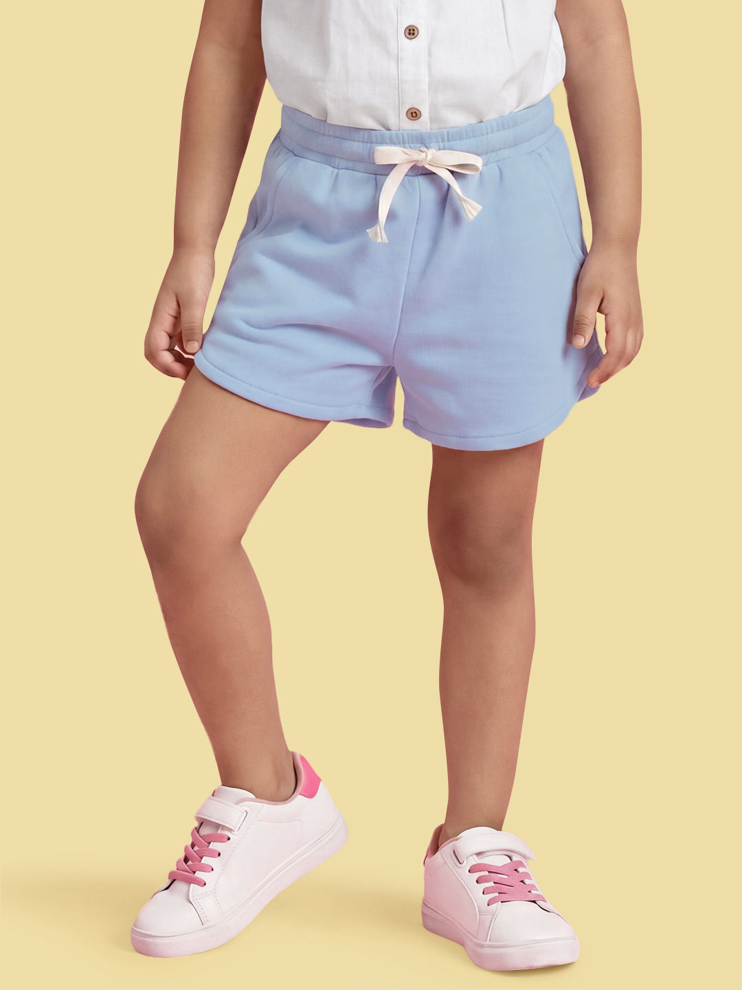 Everyday Basics: Value Pack of 2 100% Cotton Shorts For Girls (Pink and Blue)