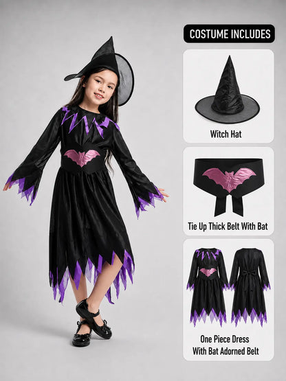 Purple Bat Witch kids' Halloween costume