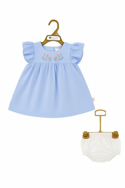 Meadow Blossom Flutter Top & Diaper‑Cover Set