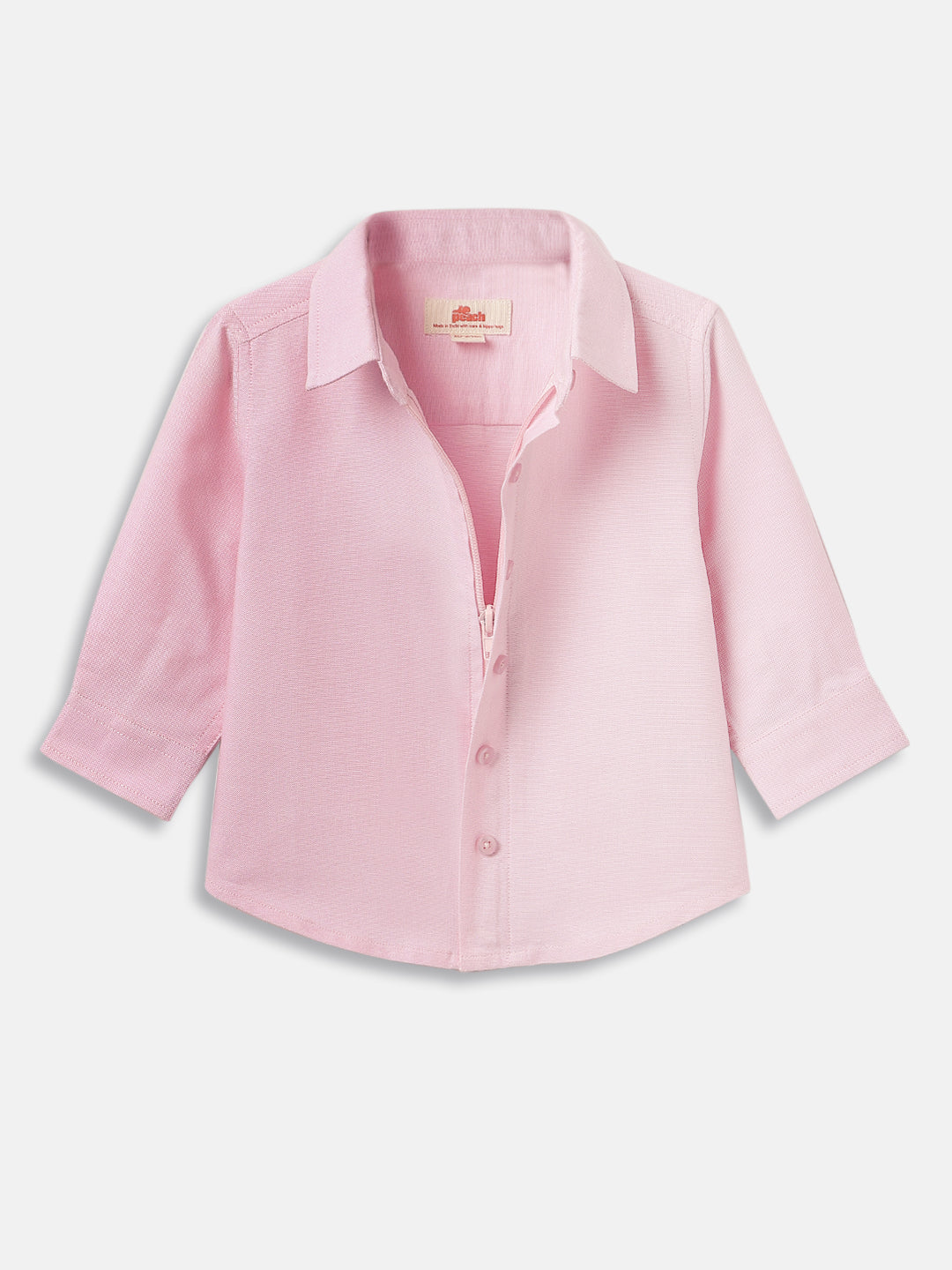No Fuss Toddler Zip Shirt in Pink | Formal shirt with hidden zipper