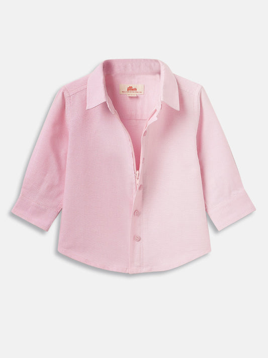 No Fuss Toddler Zip Shirt in Pink | Formal shirt with hidden zipper