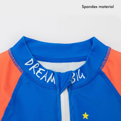 2 pcs Shirt & Shorts set LSB Blue & Orange Space Swimwear Knee length for Kids with UPF 30+ - Little Surprise Box2 pcs Shirt & Shorts set LSB Blue & Orange Space Swimwear Knee length for Kids with UPF 30+