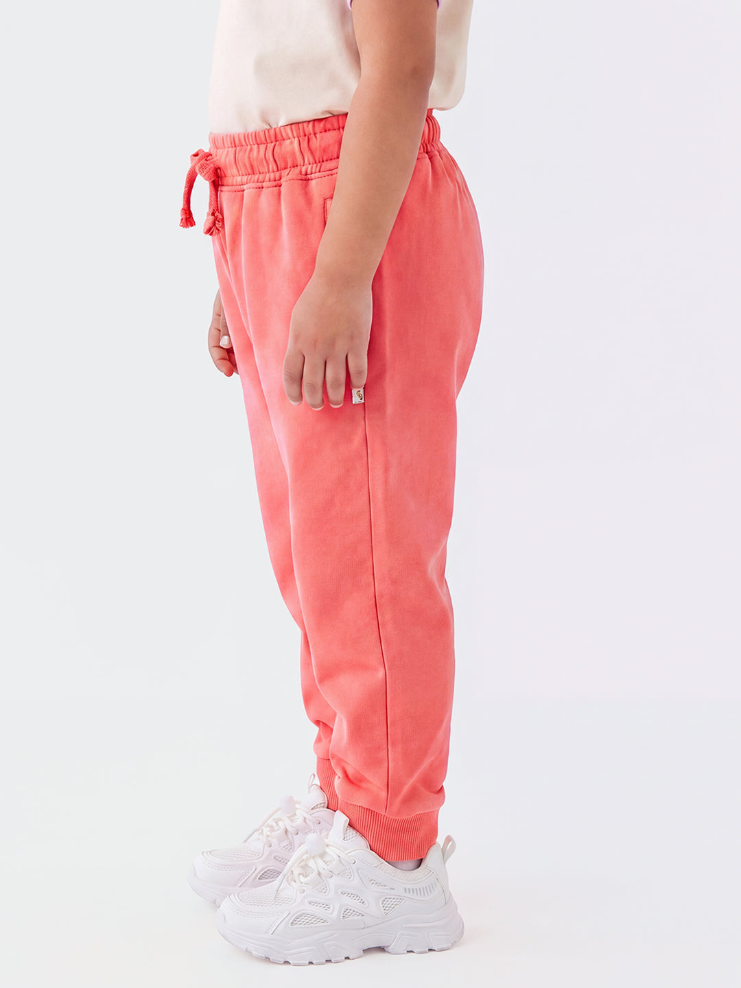 Pink Pop Cotton Joggers for Girls