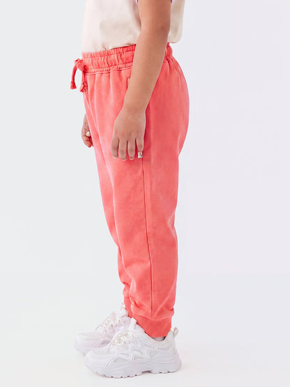 Pink Pop Cotton Joggers for Girls