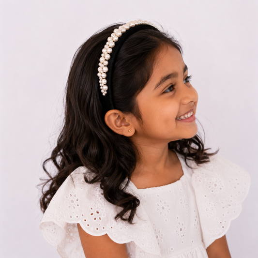 Choko Pearl Embellished Hairband for Girls | Elegant Party & Occasion Headband