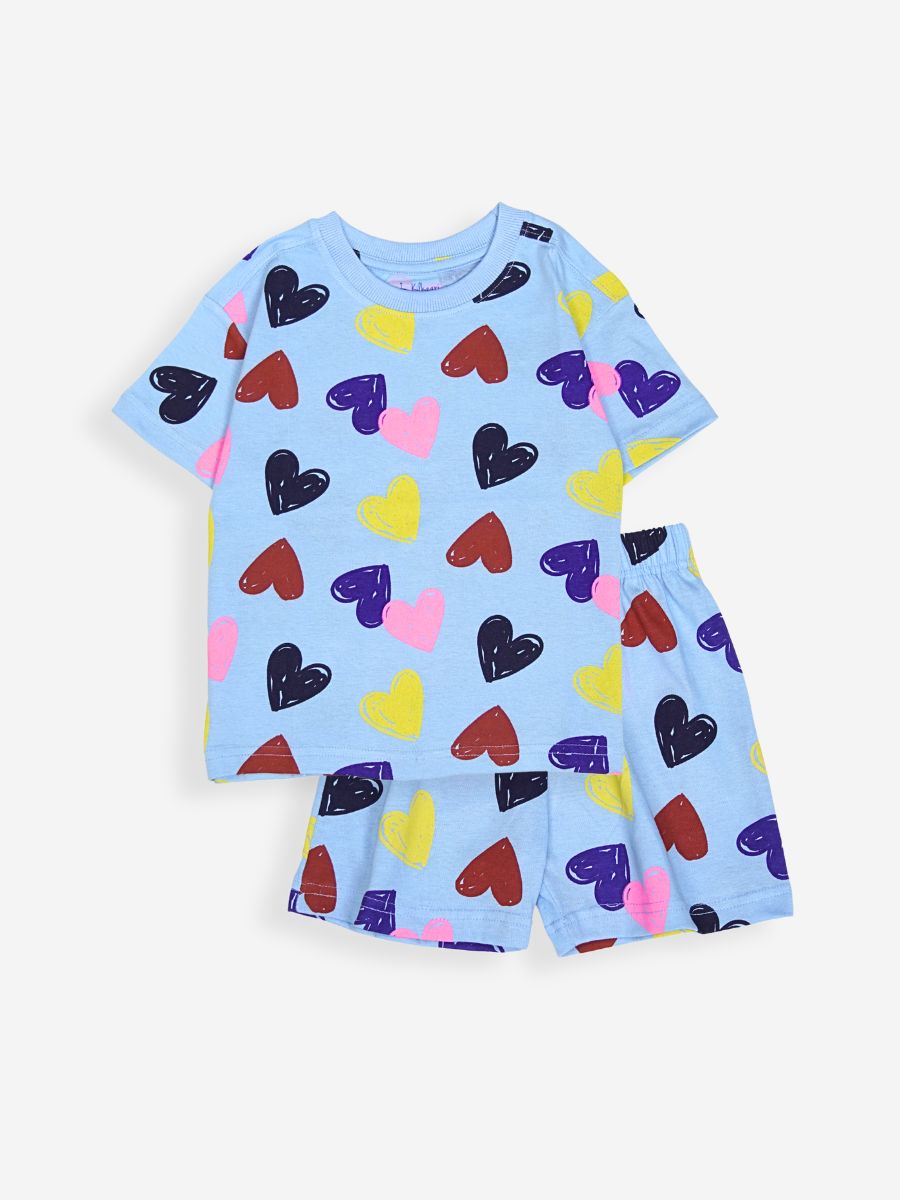 Blue Love Burst Oversized Cord Set