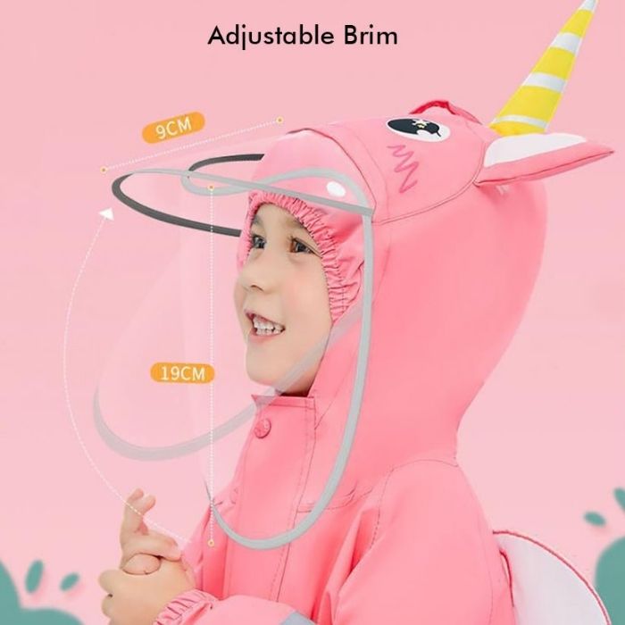 Bright Pink Magical Unicorn Theme All Over Jumpsuit / Playsuit Raincoat for Kids
