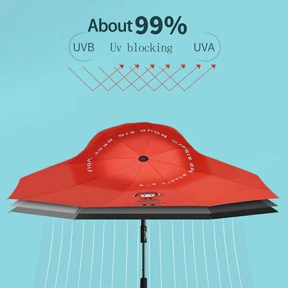 Red Riding Hood theme, Unique Mexican Hat Style Kids Umbrella, 5-12 years, Red