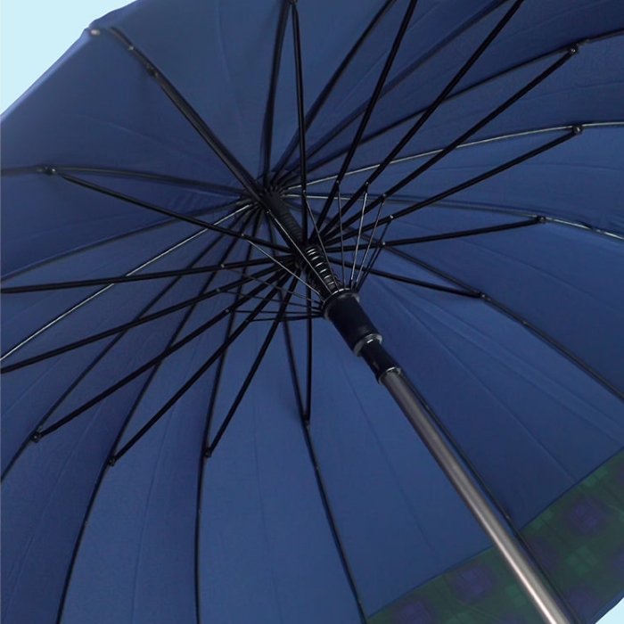 Navy And Black Checks Large Canopy Size Umbrella for Adults