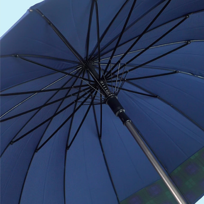 Navy And Black Checks Large Canopy Size Umbrella for Adults