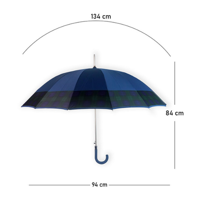Navy And Black Checks Large Canopy Size Umbrella for Adults
