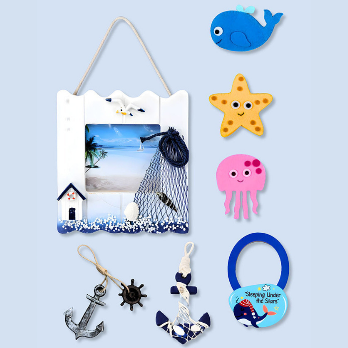 21 pcs Nautical Wooden Treasure Chest Gift hamper for a newborn baby, Giftset for a baby, 0-12 months
