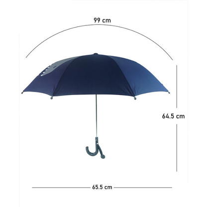 Navy Dino Big Face Umbrella for Kids, 5Years - 10 Years