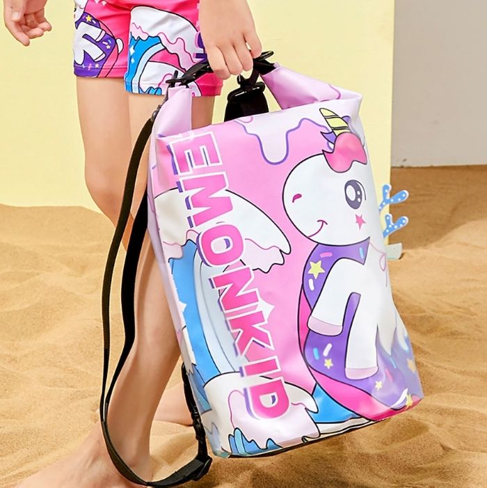 Pink Uni Big Size Clip on & Backpack style Waterproof Swimming Bag/ Beach Bag
