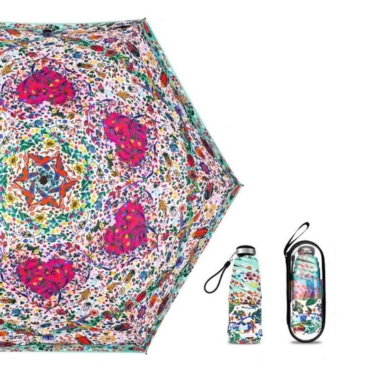 5 Fold Capsule Pocket edition Floral Heart theme Umbrella for Adults