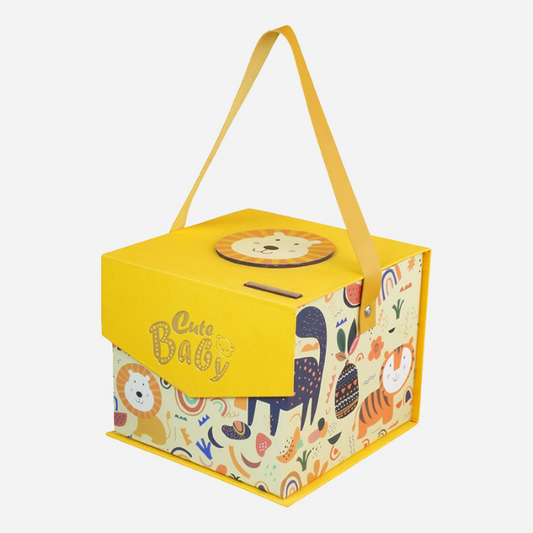 16 pcs Yellow King Lion Newborn Hamper/Gift Box for Baby Boy/Baby Girl, 0-6 months