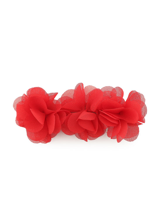 Red flower hair clip - Single for kids