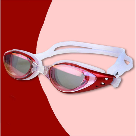 Red Metallic Anti-Fog UV Protection Leakproof design Swim Goggles for Kids 10Years and above