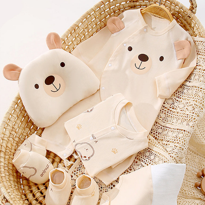 21pcs Woodland Bear Totebag Hamper for Newborn Baby Boy / Baby Girl, Giftset for Baby, All Season wear, 0-12 months