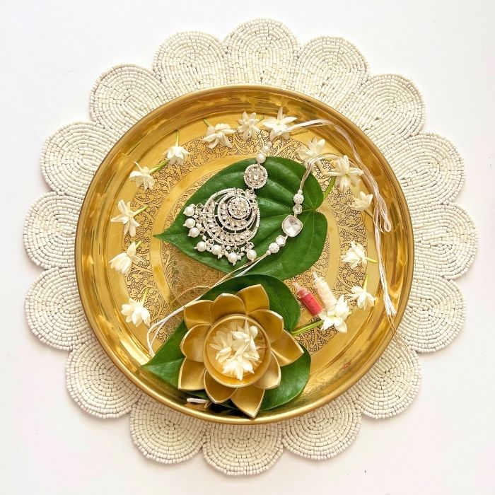 Chandni Kundan Rakhi and Lumba Set