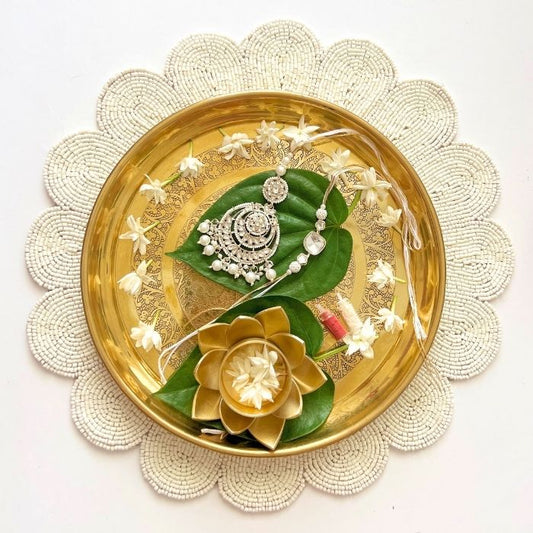 Chandni Kundan Rakhi and Lumba Set