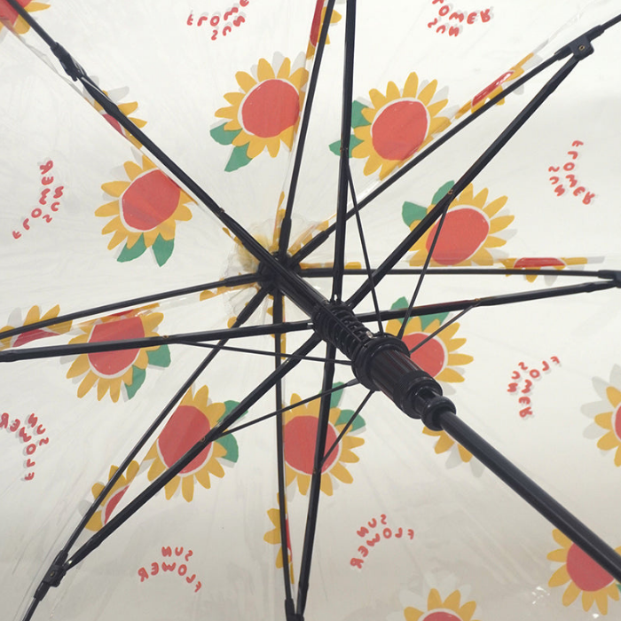 Sunflower theme Dome style Transparent Umbrella for Kids, 1-5years