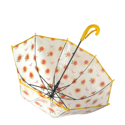 Sunflower theme Dome style Transparent Umbrella for Kids, 1-5years