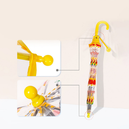 Sunflower theme Dome style Transparent Umbrella for Kids, 1-5years