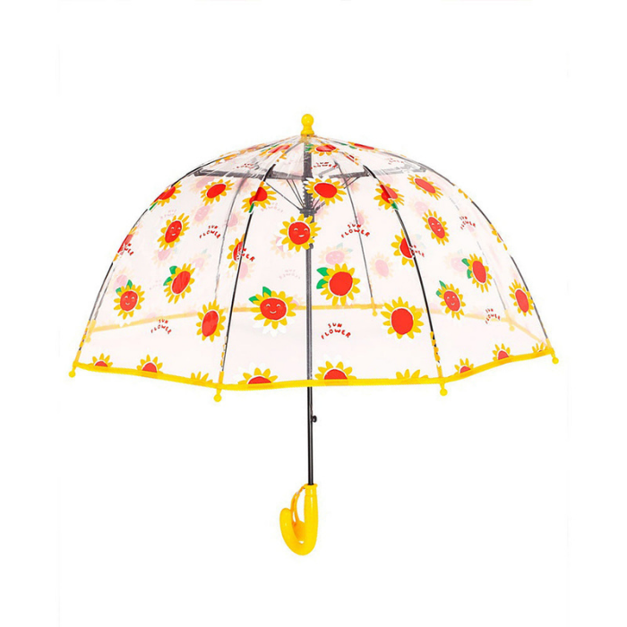 Sunflower theme Dome style Transparent Umbrella for Kids, 1-5years
