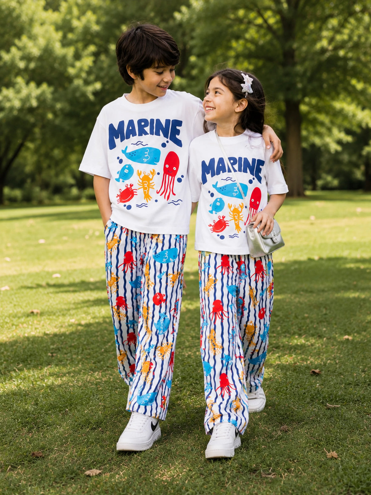 Marine Splash Full Pant Sibling Set