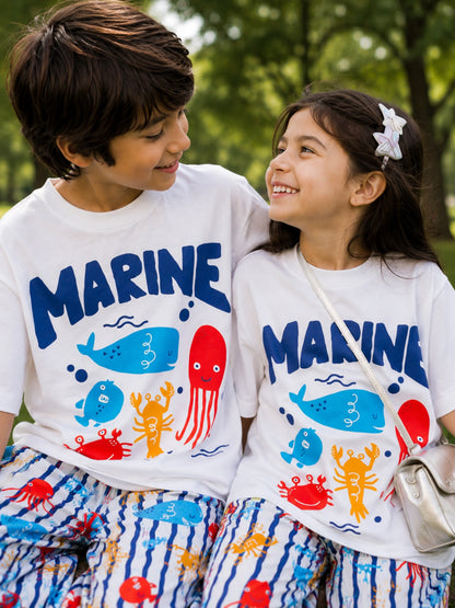 Marine Splash Full Pant Sibling Set