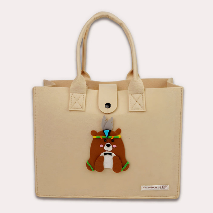 21pcs Woodland Bear Totebag Hamper for Newborn Baby Boy / Baby Girl, Giftset for Baby, All Season wear, 0-12 months